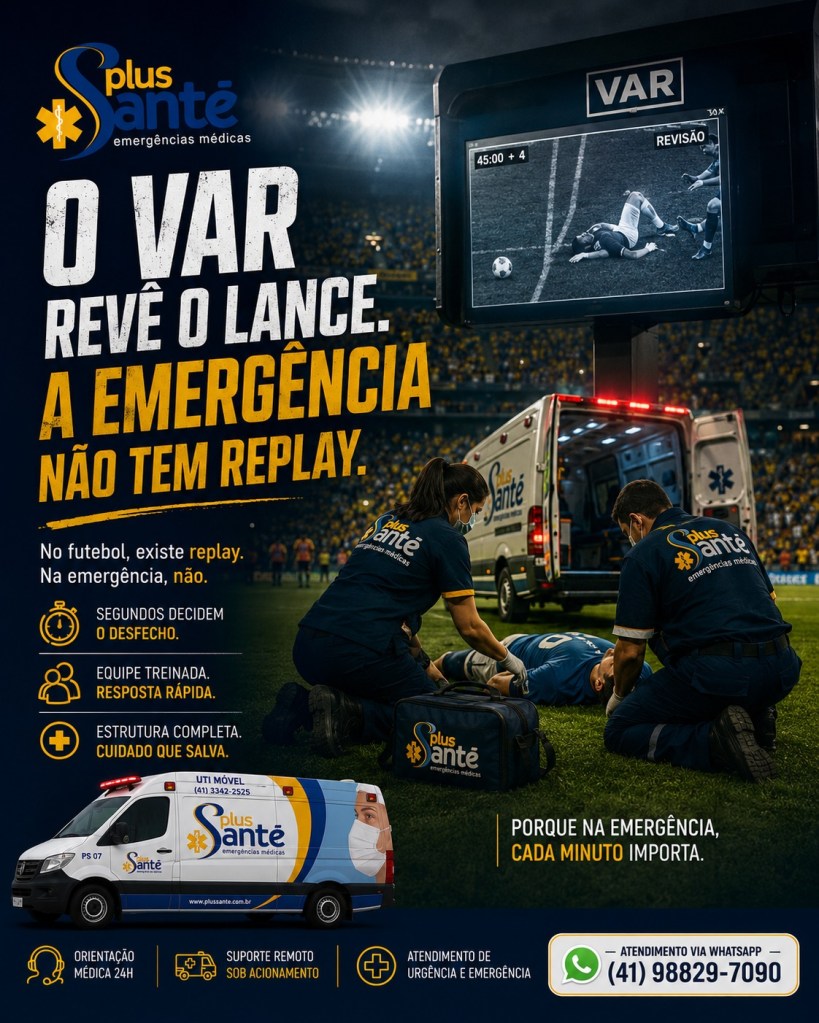 o var revê o lance, mas emergência não tem replay.
